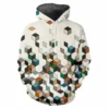 3D Printed Pullover Flat Geometric Pattern Hoodie For Men Women