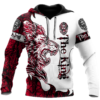 The Red King Lion Tattoo Over Printed Hoodie TP