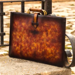 Satchel Handmade Brown Patina Leather