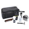 Black Leather Toiletry Bag Single Zipper