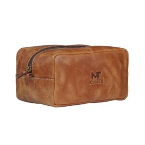 Buffalo Tan Leather Toiletry Bag
