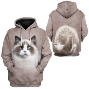 3D Printed Pullover Funny Animal Cat  Hoodie For Men Women