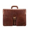 Large Mens Briefcase Handmade Brown Leather