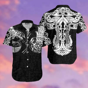 Viking Thor Hawaiian Shirt- Short Sleeve Hawaiian Shirt - Viking Gifts For Him