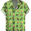 Men's Hawaiian Shirts Avocados Yoga Print Short Sleeve Shirt