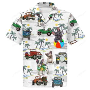 French Bulldog And Jeep Hawaiian Shirt Beach Shirt Gift For French Bulldog Mom French Bulldog Dad