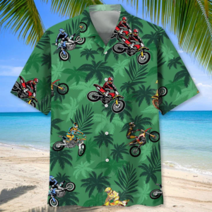 Motocross Green Tropical Hawaiian Shirt