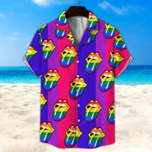 Lgbt Hawaii Shirt, Bisexual Rainbow Lip Unisex Hawaii Shirt