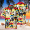 Vintage Brahman Hawaiian Shirt Tropical Sunset Hibiscus And Palm Tree Hawaii Shirt
