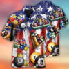 Billiards Aloha Hawaiian Shirts For Summer, America Flag Pattern Independence Day Hawaiian Shirts For Men Women, 4th Of July
