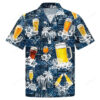 Beer Hawaiian Shirt Style Blue Drinking Shirt Beer Lover Gift