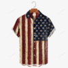 Men'S Vintage Textured American Flag Plus Size hawaiian Shirt for men and women