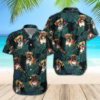 Boxer Dogs Tropical Shirt Regular Fit Short Sleeve Slim Fit Casual Full Print Shirt