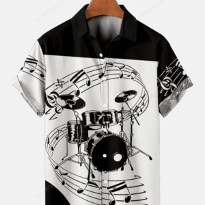 Men's Drum Kit Music Hawaiian Short Sleeve hawaiian Shirts