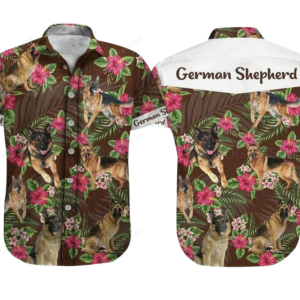 German Shepherd Dog Aloha Hawaiian Shirt - German Shepherd Pet Hawaiian Shirt