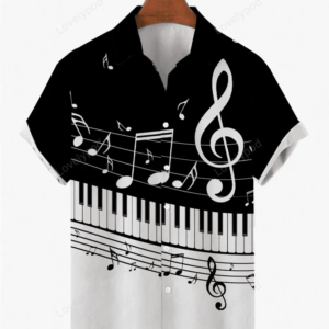 Music Jazz Loose Casual Men's Short Sleeved Shirt