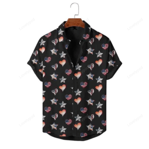 Personalized Flag Pattern Holiday Short Sleeve Shirt, 4th of july hawaiian shirt