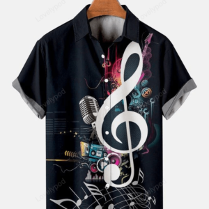Cool Music Symbol Men's Large  Hawaiian Shirt for men