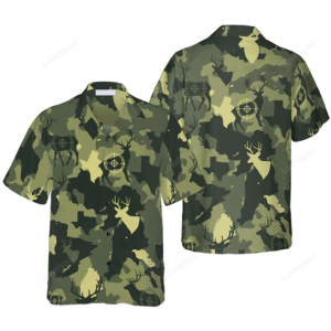 Camouflage Deer Texas Gun Hunting Hawaiian Shirt