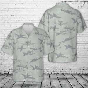 US Air Force Fairchild Republic A-10 "Warthog" Thunderbolt II Silhouette Hawaiian shirt