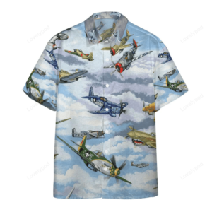 3D Planes Warbirds WW2 Fighters Planes Custom Hawaii Shirt