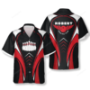 Bowling Pins Red Black Custom Bowling Hawaiian Shirt