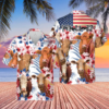 Cow American Flag All Over Printed 3D Hawaiian Shirt