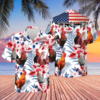 United States Flag Hawaiian Theme For Chicken Lovers Hawaiian Shirt, Farm cow
