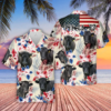Dexter Pattern US FLAG Hawaiian Shirt, Farm cow
