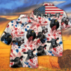 Black Angus Cattle Lovers American Flag Hawaiian Shirt