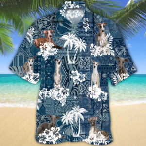 Whippet Flowers Aloha Shirt