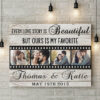 Our Love Story Like a Film, Custom Photo For Couple Love Wall Art Canvas Wedding Anniversary