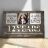 Wedding Anniversary 12 Years for Husband and Wife, Custom Photo Couple Canvass for Her