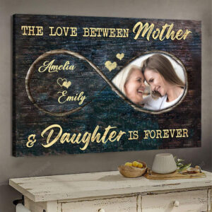 Infinity Love Mother Daughter - Personalized Photo Mother's day Poster & Canvas - Gift For Mom