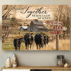 Cow Wall Art, Personalized And So Together We Built A Life We Loved Dairy Cattle Canvas Wall Art