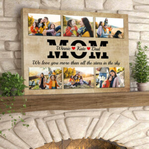 Personalized Mother's day wall art canvas, Gift For Mom, Custom Mom Photo With Kids, Grandma gift
