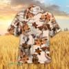 Hibiscus Hawaiian Shirt - Cow and Wheat Motif